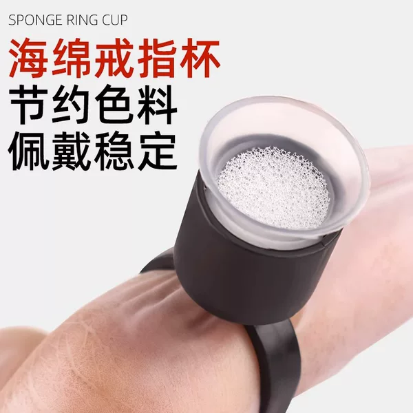 100 tattoo sponge finger ring cup color cup does not hurt the needle disposable plastic finger ring ring cup tattoo supplies