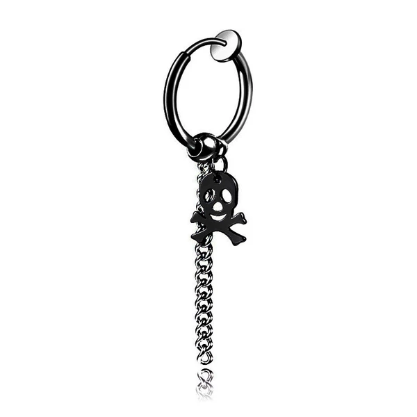 Skeleton black ear clip single