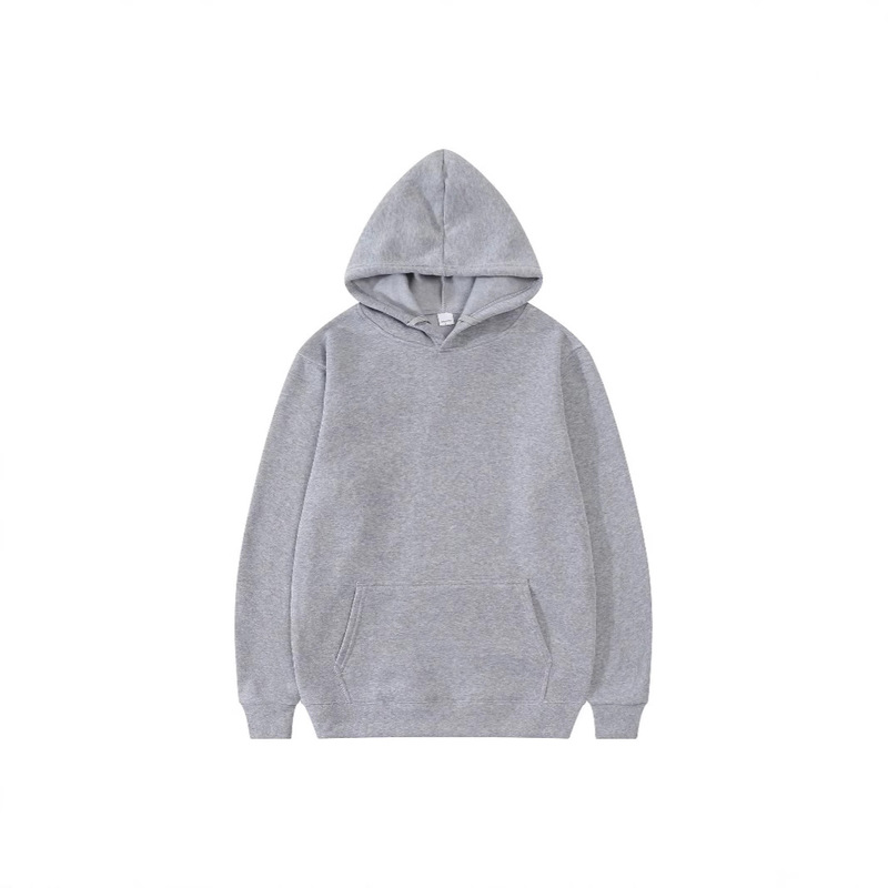 Men's Sweatshirt Autumn and Winter Thickeneded Velvet Pure Color Hooded Jacket Trendy Loose Light Board Top Hoodie Can Be Printed with Logo