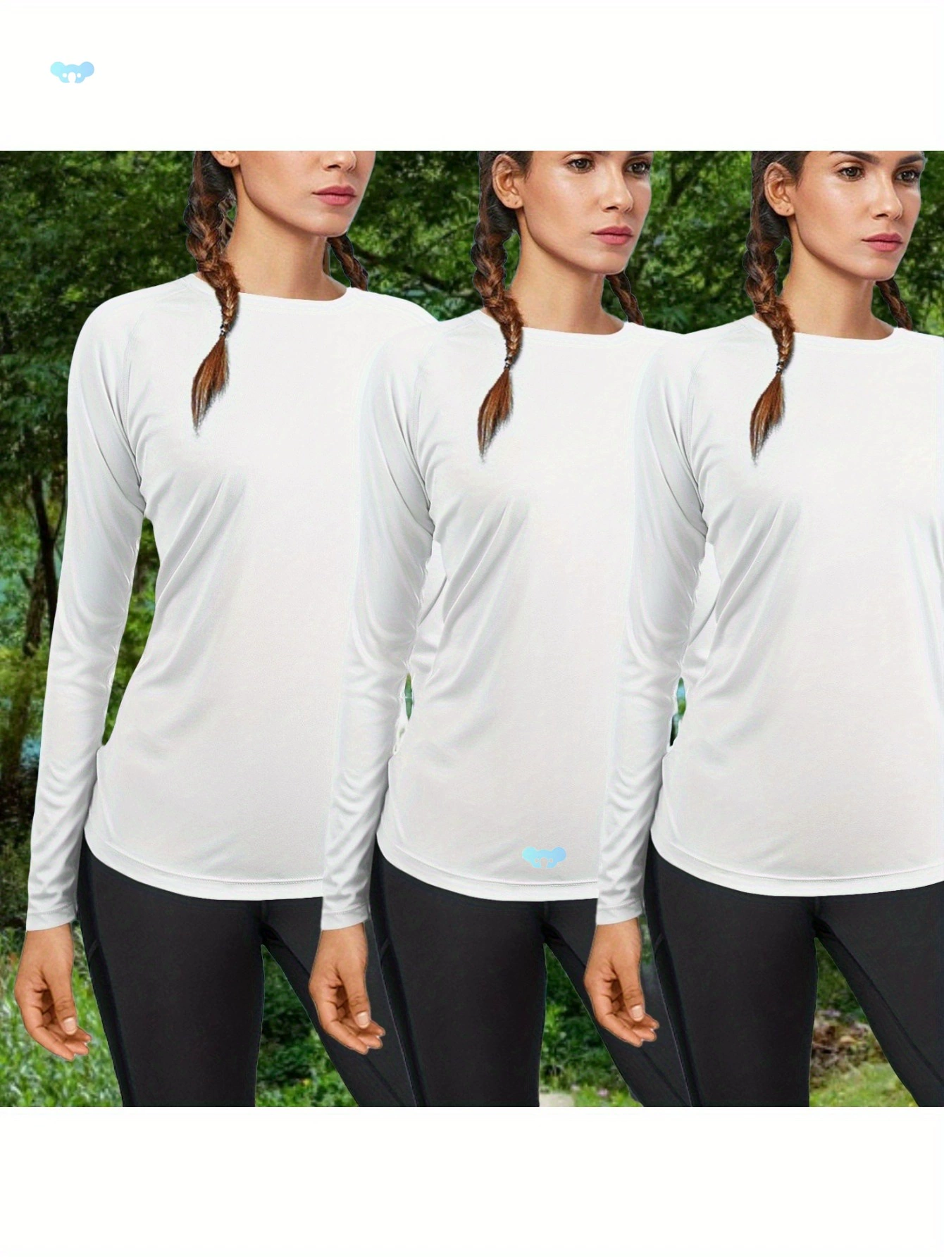 3 упаковки женских рубашек для плавания с защитой от солнца UPF 50+ с длинными рукавами