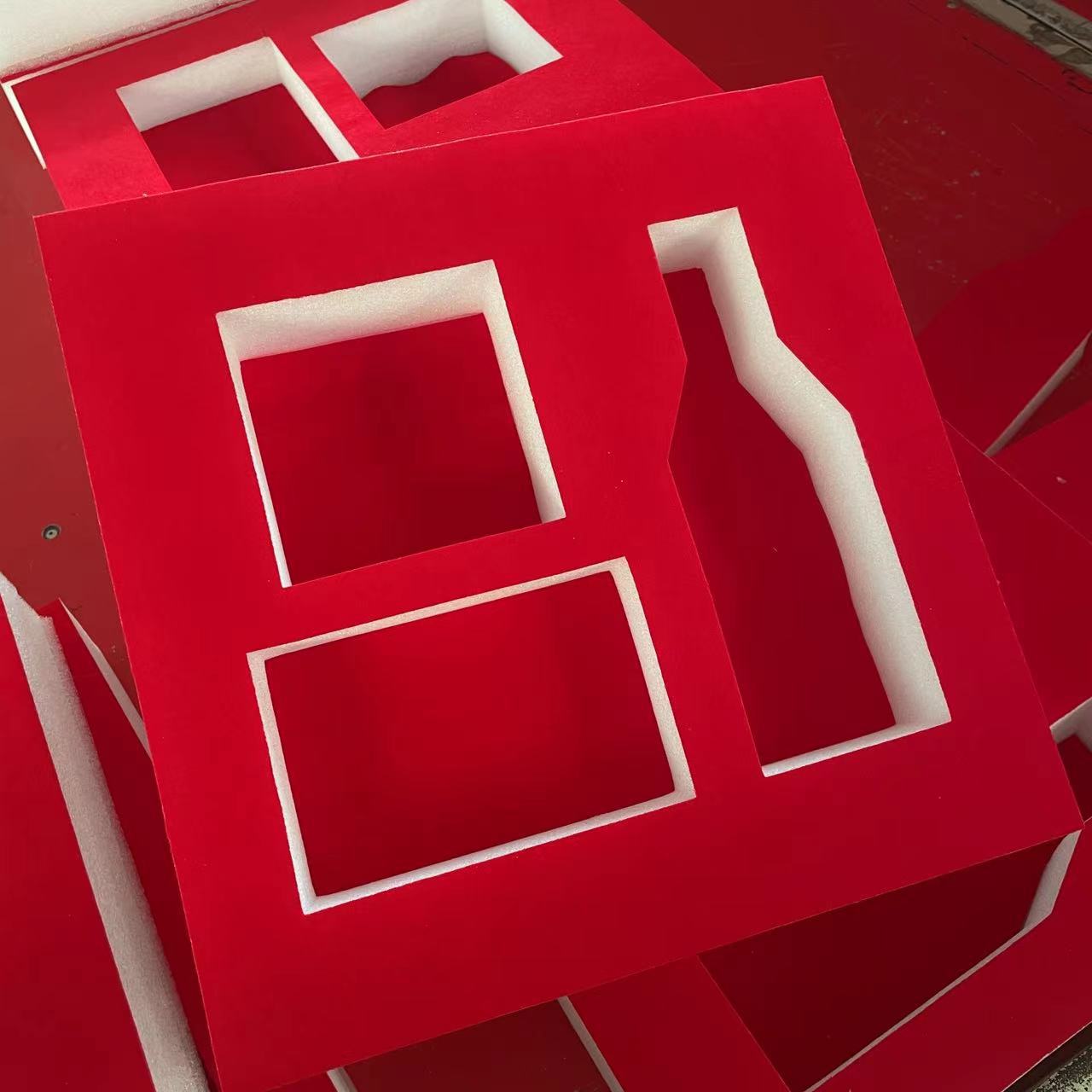 加工生产新年礼盒珍珠绵内衬  粉色珍珠棉内托泡沫成型固定内托