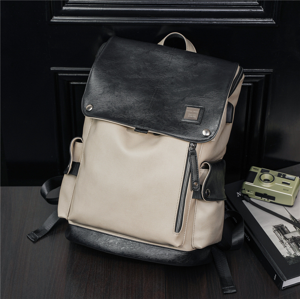 Mens Fashion Backpack Trendy Leisure Travel School Bag For Students_voghion.com