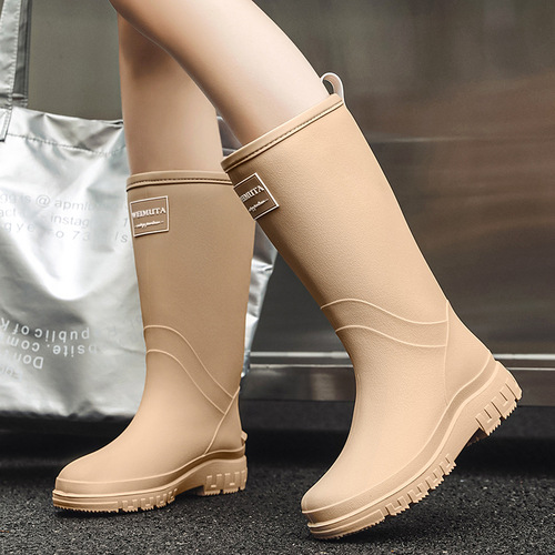 2024 Cross-border Korean Russian Japanese Women's High-Crotch Non-slip Waterproof Rain Boots Rain Shoes Over Shoes Durable