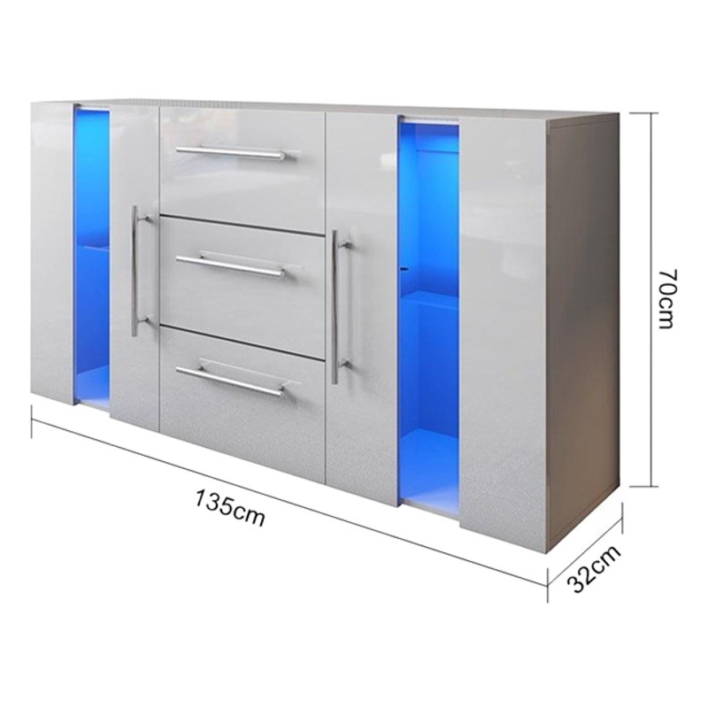 Aparador para el hogar moderno minimalista sala de estar comedor armario multifuncional Luz de lujo con luz gabinete de té gabinete alto