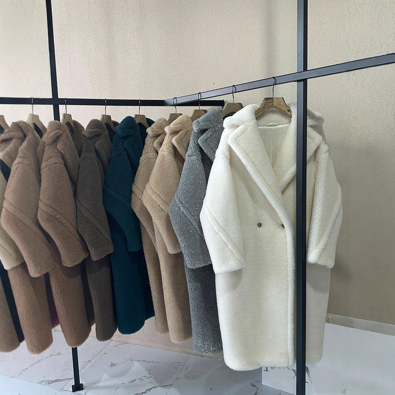 Teddy Bear Coat Women's Long m Family Max Song Qian Liu Tao Same Style Teddy Pink Wool Alpaca Fur Outwear