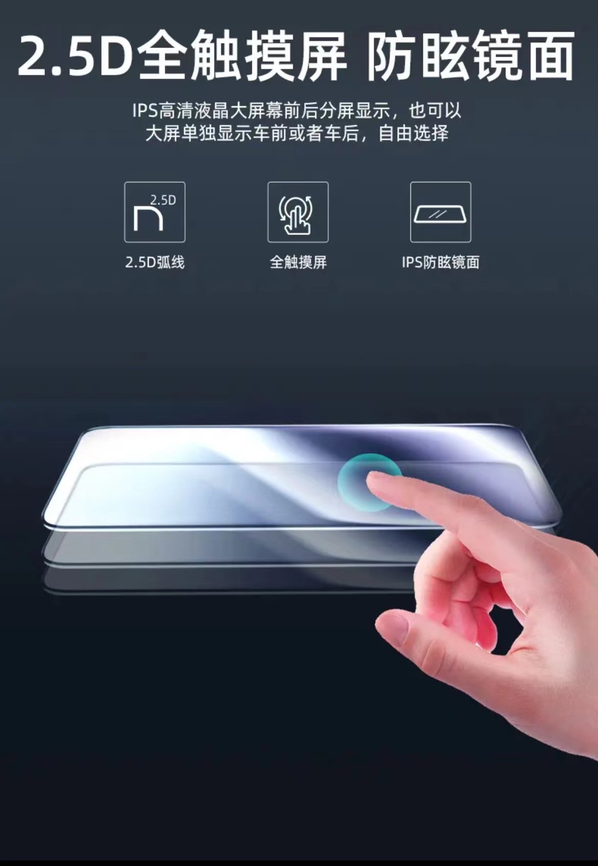 New model Renwoyou 10inch full-screen streaming smart voice-controlled dashcam with high-definition night vision and dual front and rear cameras