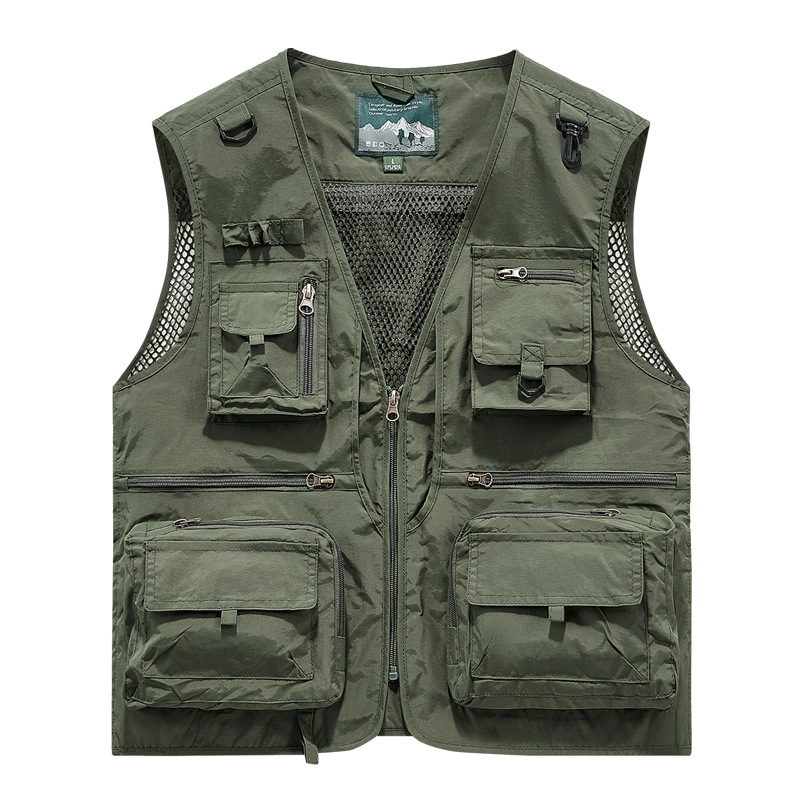 Función de montaña de alta gama para exteriores Chaleco de chaleco multibolsillo Chaleco para fotógrafo de pesca para hombre Chaleco de herramientas personalizado