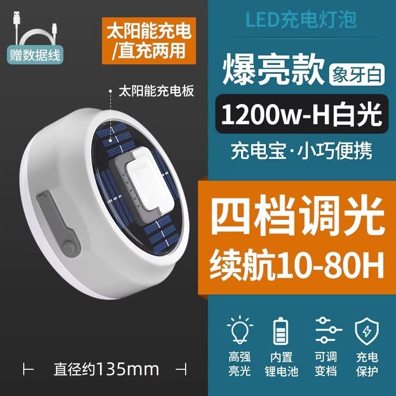 Puesto de mercado nocturno, lámpara de carga, lámpara de puesto, súper brillante, soporte de clip de escritorio desenchufado para exteriores, iluminación LED portátil