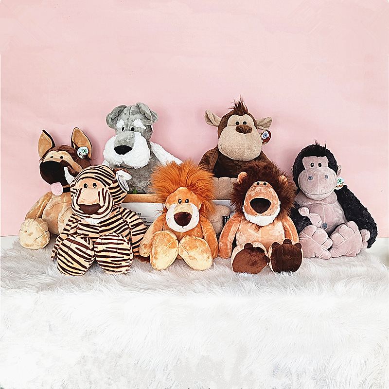 Cross-Border Forest Animal Plush Toys Lion Tiger Monkey Elephant Doll Stuffed Animal Birthday Gift in Stock Cross-Border Forest Animal Plush Toys Lion Tiger Monkey Elephant Doll Stuffed Animal Birthday Gift in Stock