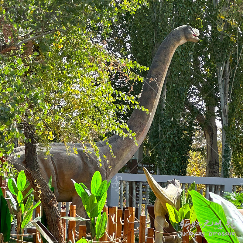 Simulación de animales modelo de gran brachiosaurio simulación de dinosaurios de silicona escultura de paisaje dinosaurios exhibición personalizada