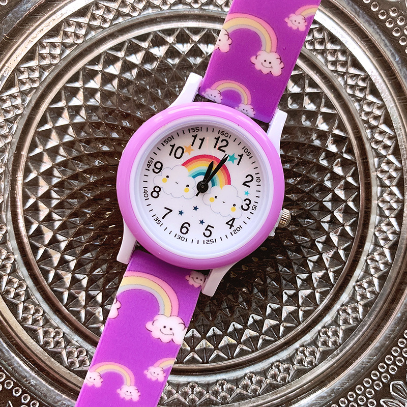 Watch Classification Cartoon Style Rainbow Buckle Quartz Kids Watches