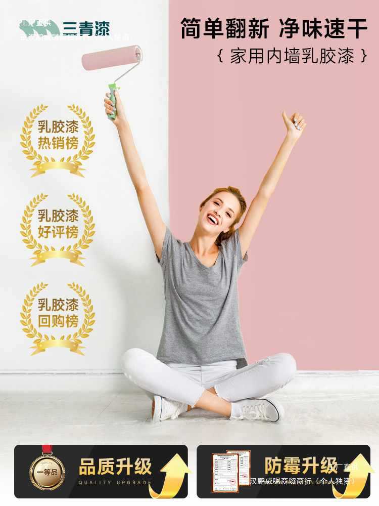 室内家用乳胶漆内墙自刷白色墙面翻新防霉味甲醛刷墙涂料