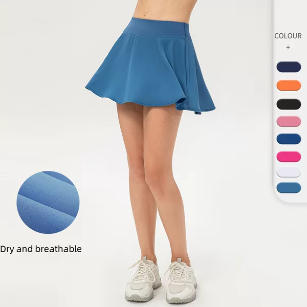 Women's Sports Quick-drying Culottes Tennis Dance Yoga Training Suit Anti-glare Fitness Lined Short Culottes 2074