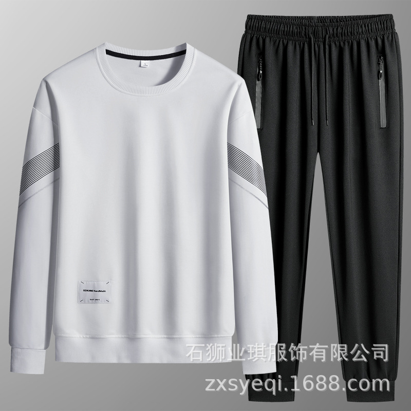Delgado primavera y otoño deportes casuales de dos piezas juego de cuello redondo de tamaño grande sweaters 8825 guapo