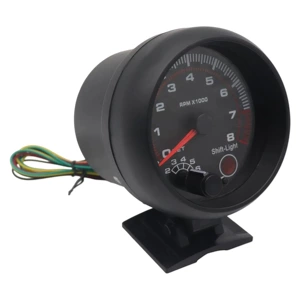 3.75 düym qara üz qara korpus taxometr 12V yarış avtomobili üçün