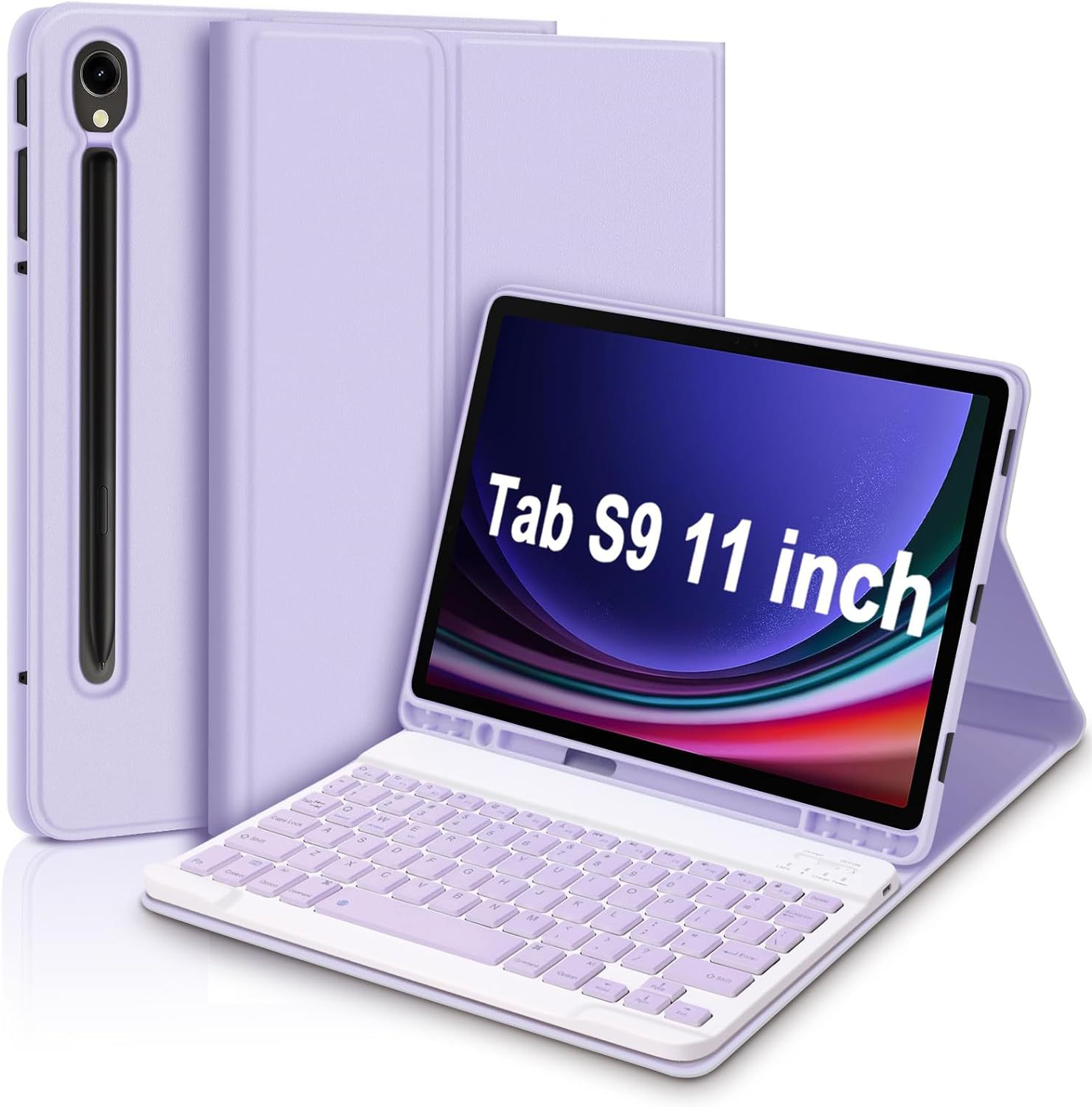 Funda desmontable con teclado Bluetooth y ratón para Samsung A9 Plus/A8/S9FE+, funda protectora de tableta