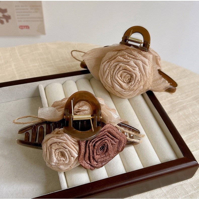 Satín de alta sensación, arco negro grande, clip de tiburón, toque de cabeza, clip de nube, clip de agarre, clip de cabello, tarjeta de cabello de mujer