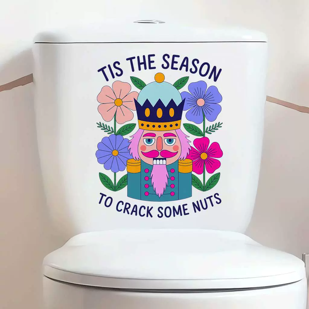 居衫2025新款马桶贴胡桃夹子的趣味时节可移除翻盖马桶贴防水贴纸