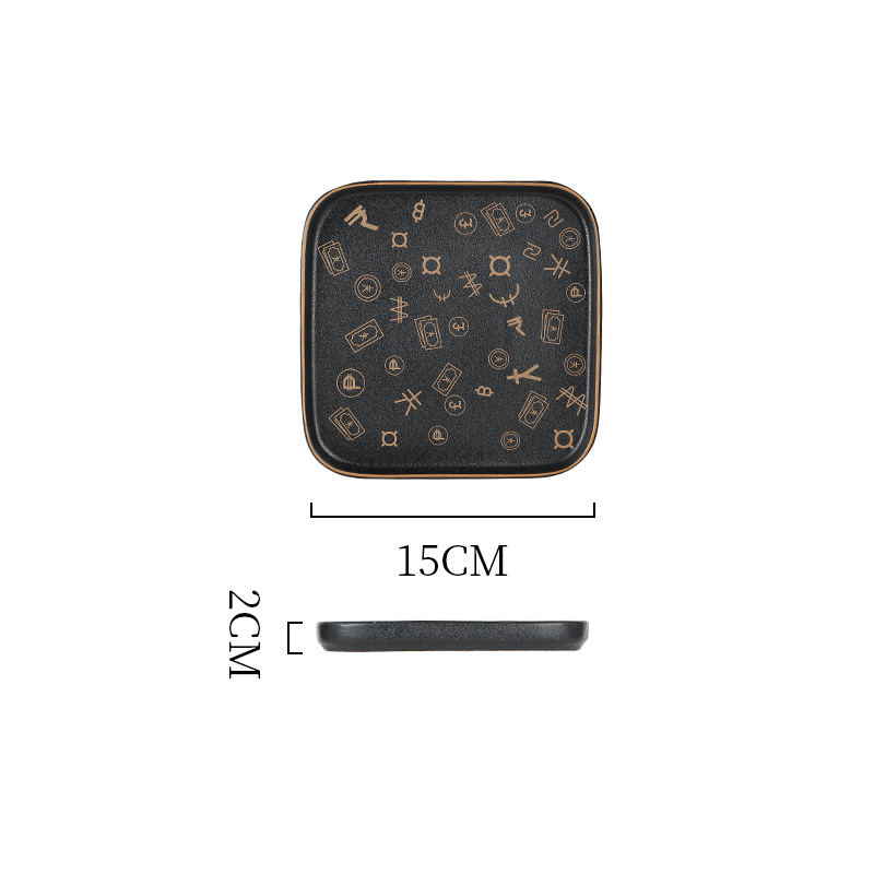 6-inch square plate-C style