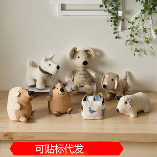 Fabric Cartoon Lazy Doll Fine Sand Door Stop Decorative Ornaments Sandbag Cute Doll Wind Resistance and Anti-Collision Door Stop Grids