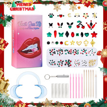 圣诞节系列12格牙钻套装牙齿装饰DIY套装y2k时尚潮流美牙牙钻饰品