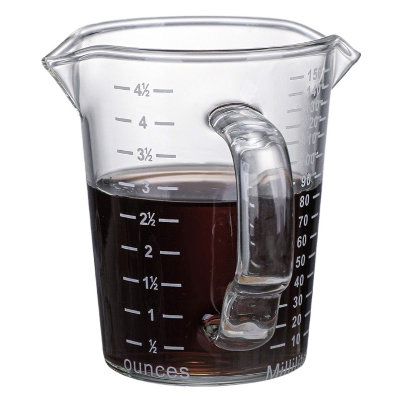 Borosilicate glass double mouth Milk Cup mini transparent thickened double-sided scale ounce cup extraction Cup coffee cup