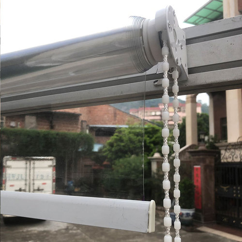 PVC roller shutter transparent up and down opening windproof, rainproof, heat insulation, dustproof, cold air partition large stall pavilion air conditioning curtain