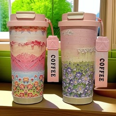 ファッショナブルな断熱カップ 316 ステンレス鋼の高価値断熱カップ女性のダブル飲料口ポータブル断熱水カップ
