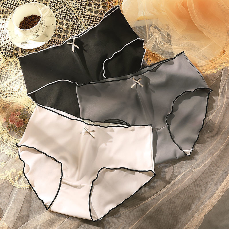 Japanese style Ice Silk graphene girl's ultra-thin underwear antibacterial mid-waist sexy hip shaping plus size women's briefs Japanese style Ice Silk graphene girl's ultra-thin underwear antibacterial mid-waist sexy hip shaping plus size women's briefs