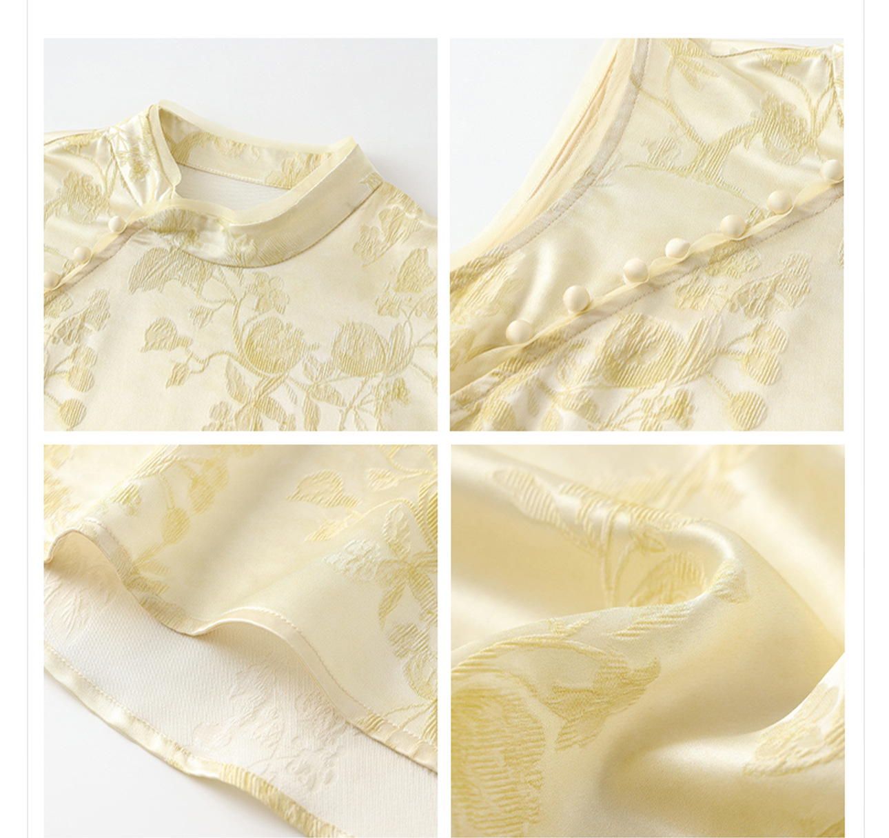Áo vest không tay cổ đứng họa tiết jacquard phong cách tân cổ điển mùa hè 2026 — Màu hồng, Màu mơ chi tiết 10
