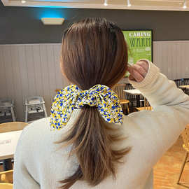 东大门韩版网红宽交叉发带ins碎花大肠发圈头绳皮筋韩国发饰批发