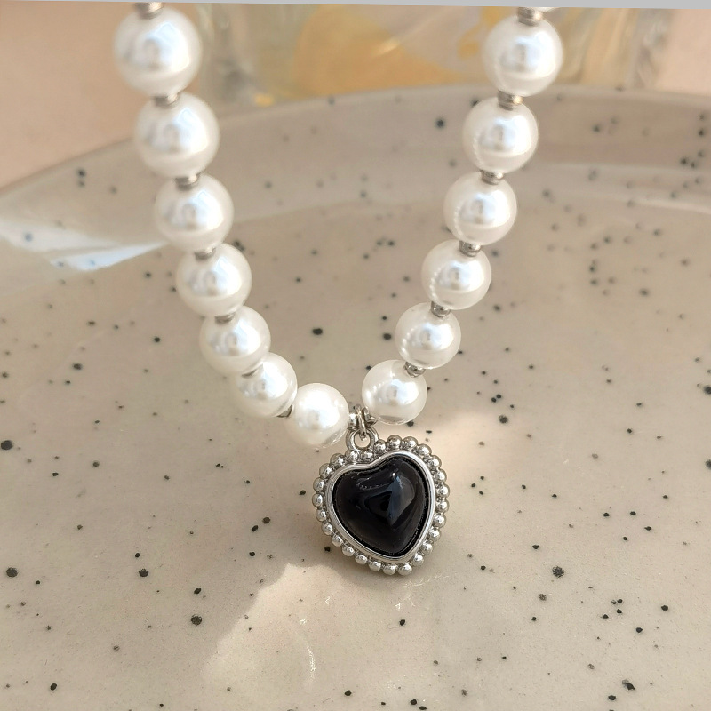 Parel hart hanger ketting voor dames elegant sieraad_voghion.com