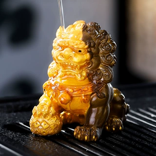 变色创意国潮京狮子茶宠摆件茶玩茶桌茶盘茶台功夫茶具配件摆设