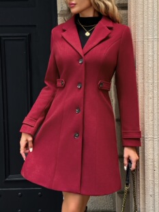 O 28514LSlim turn-down wool coat ���I�����ش��¿羳