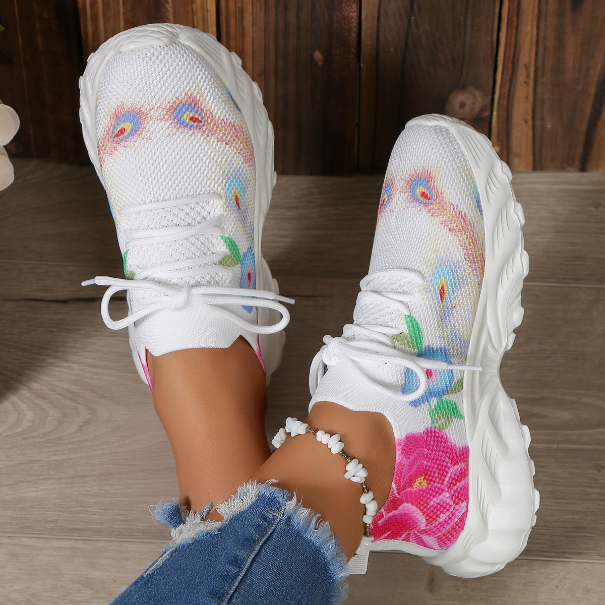 Suole arcobaleno nuovo colore moda femminile con una corrispondenza completa di scarpe sportive casual scarpe da donna in rete_voghion.com