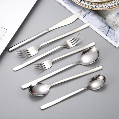 304 stainless steel tableware Korean style knife, fork and spoon household dessert spoon steak western tableware creative design thickened spoon
