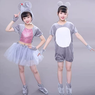 小老鼠演出服儿大童动物服老鼠吃辣椒表演服装卡通老鼠衣服蓬蓬裙
