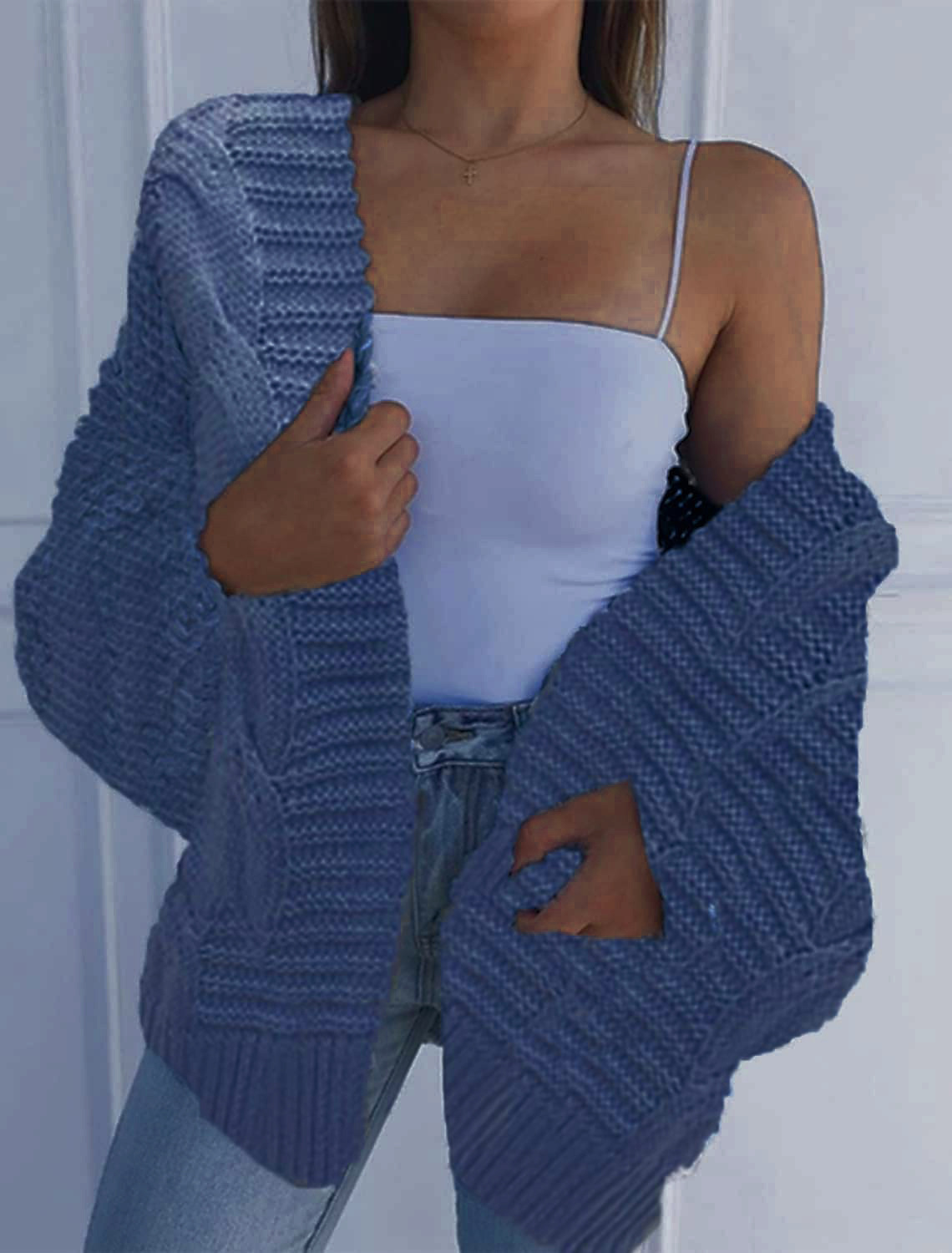 Women's Cardigan Sweater Long Sleeved Loose Autumn Winter Knit_voghion.com