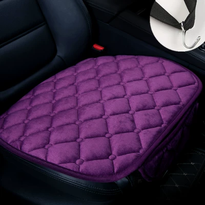 Seat cushion, seat cover: car cushion single no - diamond-plush-elegant-purple-single-piece-with-pocket-and-hook