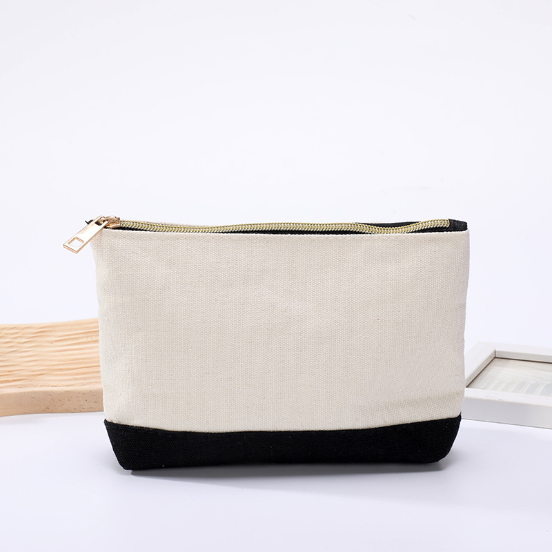 Canvas zipper coin purse, letter printed storage toiletry makeup key bag, phone bag_voghion.com