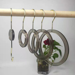 Acrylic Round Ring Circle Scarf Hook S Hook Clothes Store S Hook Jeans Scarf Leather Strap Tie Rack Creative