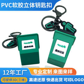 PVC软胶立体环保分类桶活动礼品赠送pvc2D钥匙扣定制定制钥匙扣