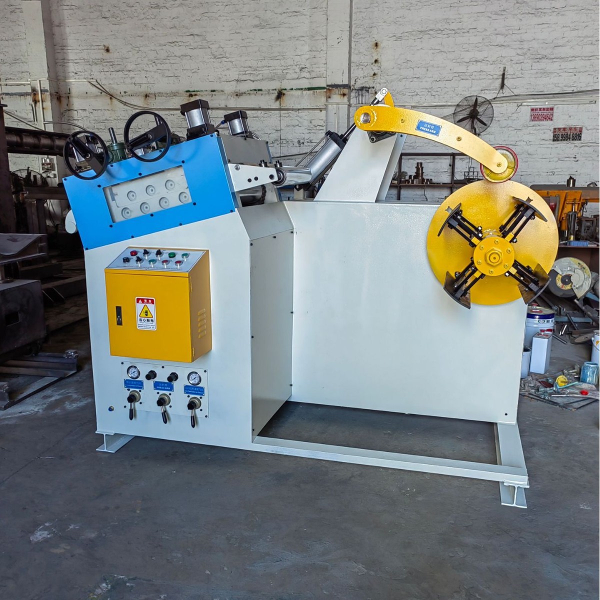 金属卷料料架整平机二合一GO放料矫正调平机 可配加感应架