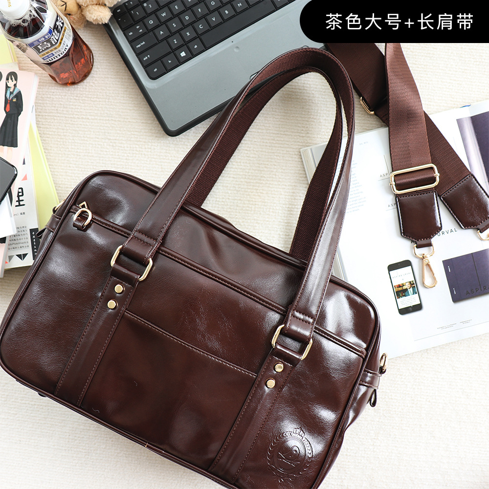 PU Leather Women's Bag Japanese School Style JK Uniform Handbag Student Schoolbag Shoulder Bag Laptop Travel Bag - Thumbnail 6