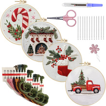 跨境新品刺绣Christmas Embroidery KIT圣诞套件刺绣手工DIY材料