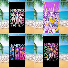 跨境热卖专供周边Skpop猎魔女图沙滩巾超细纤维印花沙滩浴巾毛巾