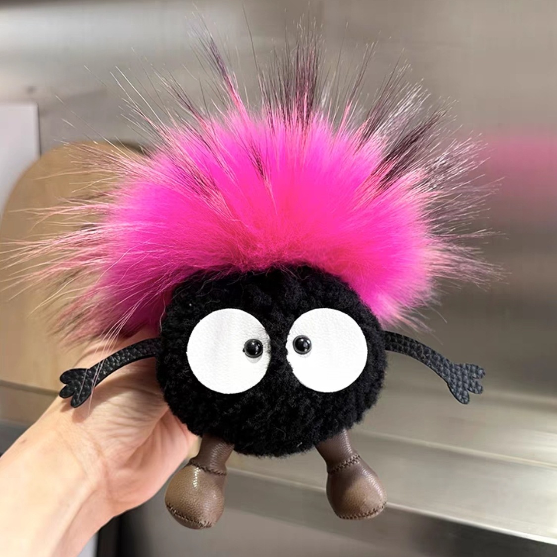 Cute lana bola de carbón coche llavero colgante red en elfadas bolsas de peluche bolsas colgantes regalo