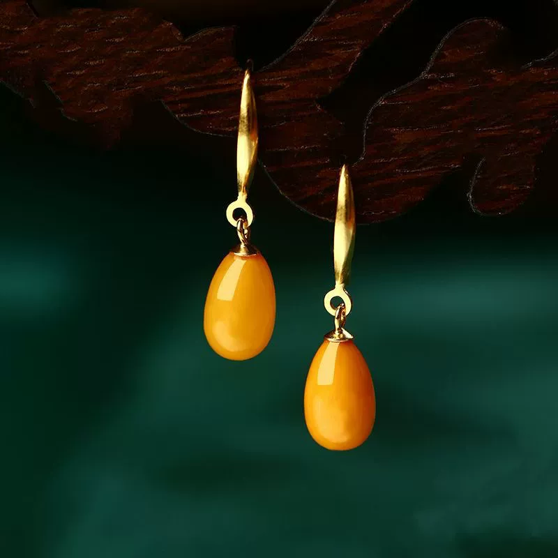 Серьги в стиле ретро с имитацией пчелиного воска, серебряные женские новые серьги в стиле шинуазри, осенние и зимние серьги, серьги для мам