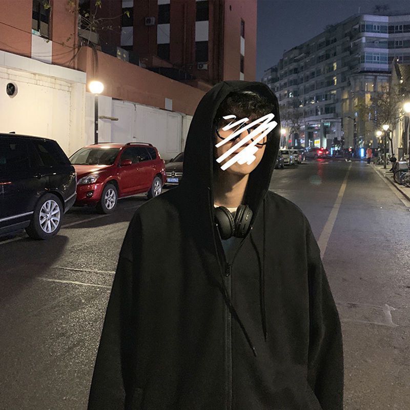 Sudadera con capucha tipo cárdigan para hombre, marca de moda, holgada, nueva chaqueta informal 2025, estilo ins, ropa elegante para hombre de primavera y otoño