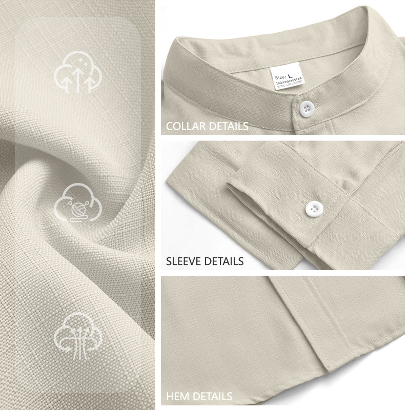 Transfronterizos eBay Europa y América primavera nuevo estilo de hombre cuello a rayas de color sólido camisa de manga larga cardigan americano camisa casual abrigo